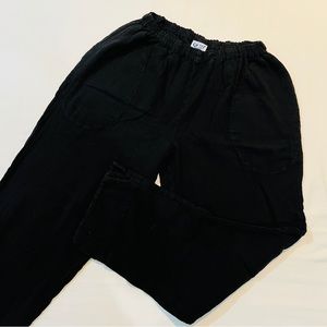 OH MY GAUZE! Black Relaxed Cropped Pull Up On Pants Womens Size S